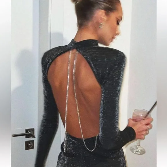 Camille Black Bodycon Dress 𝗯𝘆 𝗖𝗮𝘁𝗰𝗵𝗮𝗹𝗹 Sizs S ✨✨✨ - Picture 3 of 9